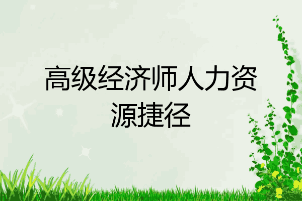 高级经济师人力资源捷径
