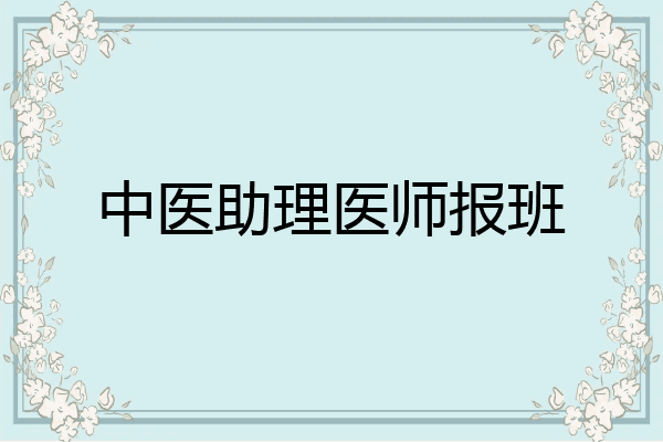 中医助理医师报班