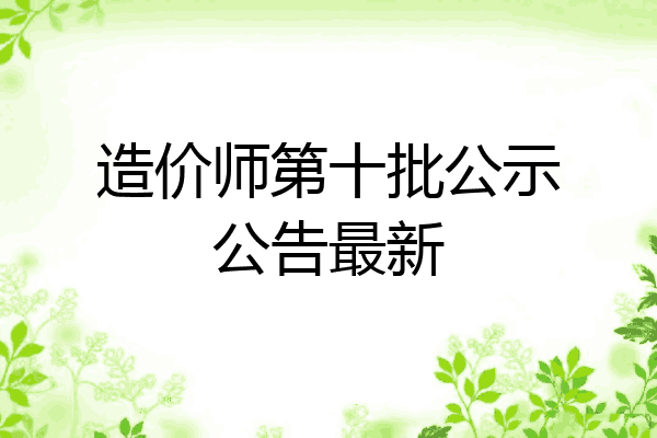 造价师第十批公示公告最新
