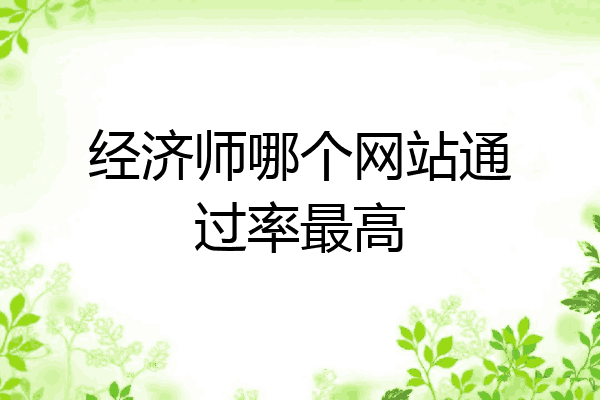 经济师哪个网站通过率最高