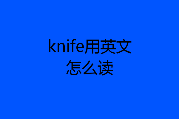 knife用英文怎么读