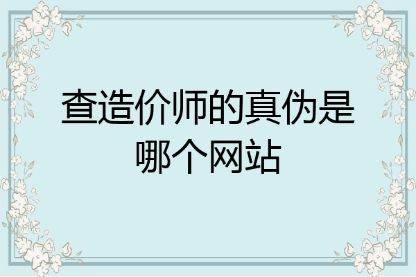 查造价师的真伪是哪个网站