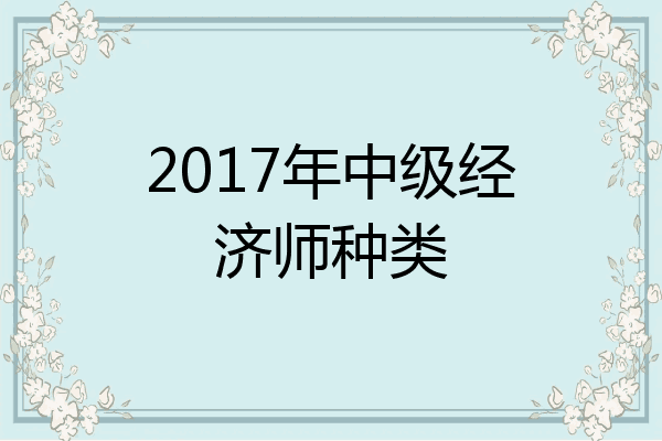 2017年中级经济师种类