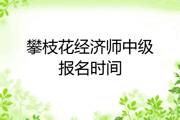 攀枝花经济师中级报名时间
