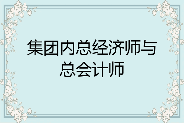 集团内总经济师与总会计师