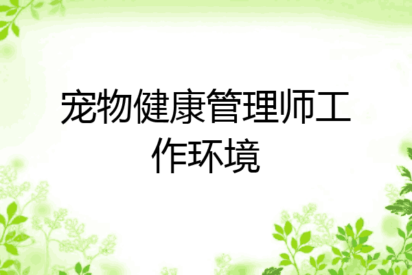 宠物健康管理师工作环境