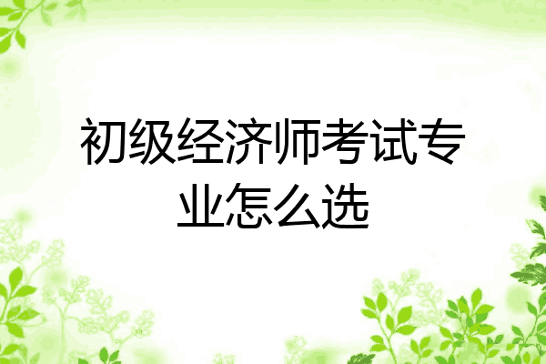 初级经济师考试专业怎么选