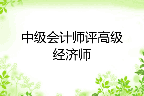 中级会计师评高级经济师