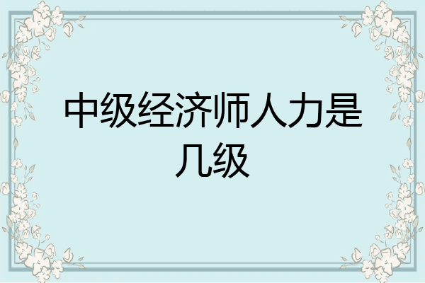 中级经济师人力是几级