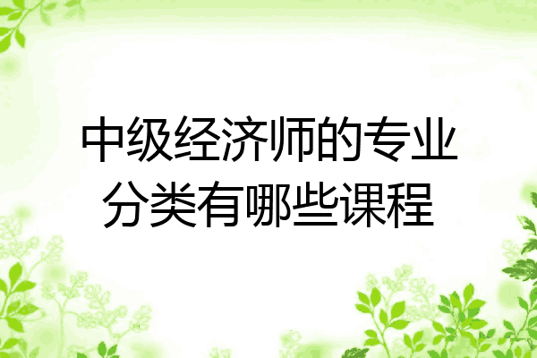 中级经济师的专业分类有哪些课程