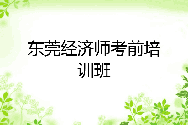 东莞经济师考前培训班