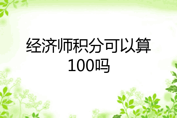 经济师积分可以算100吗