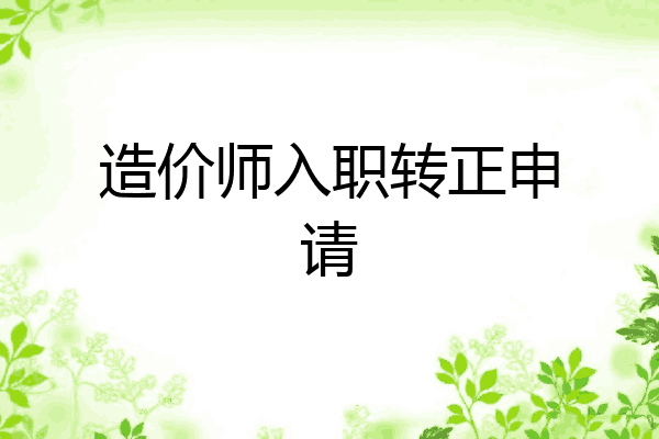 造价师入职转正申请