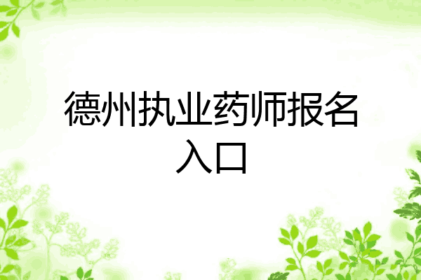 德州执业药师报名入口
