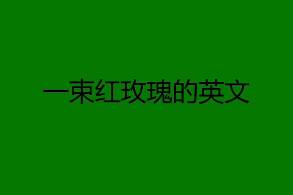 一束红玫瑰的英文