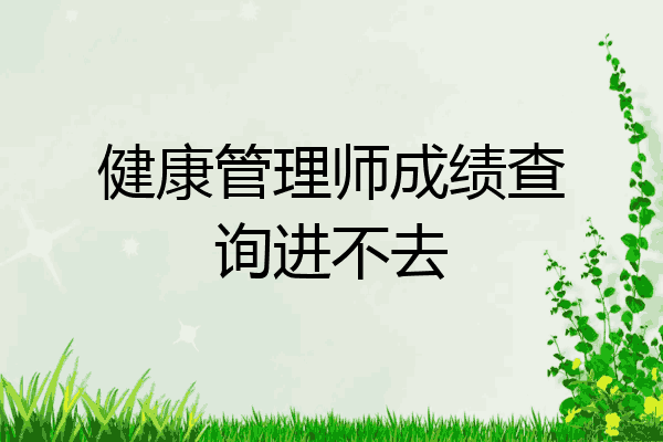 健康管理师成绩查询进不去