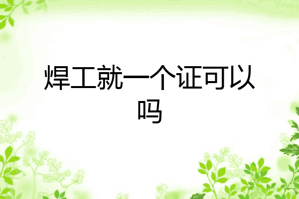 焊工就一个证可以吗