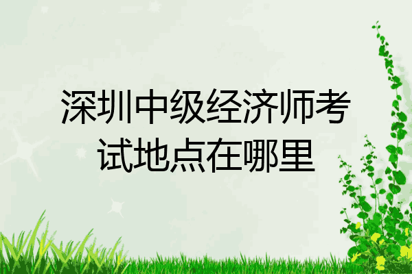 深圳中级经济师考试地点在哪里
