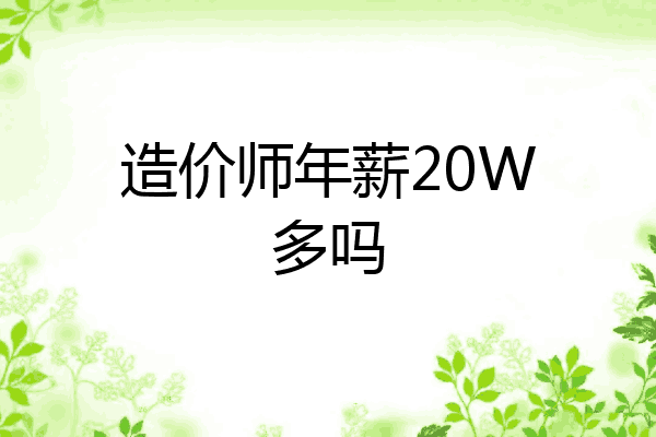 造价师年薪20W多吗