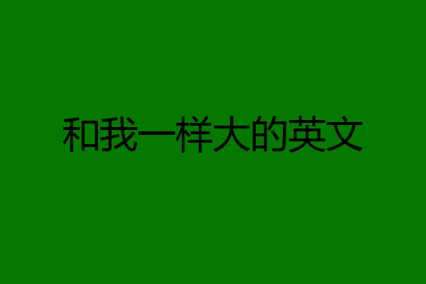 和我一样大的英文
