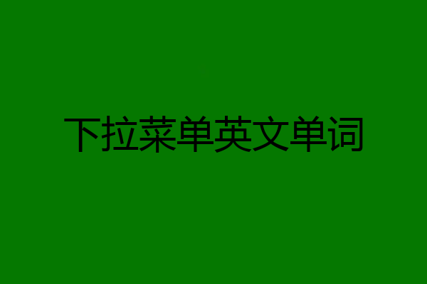 下拉菜单英文单词