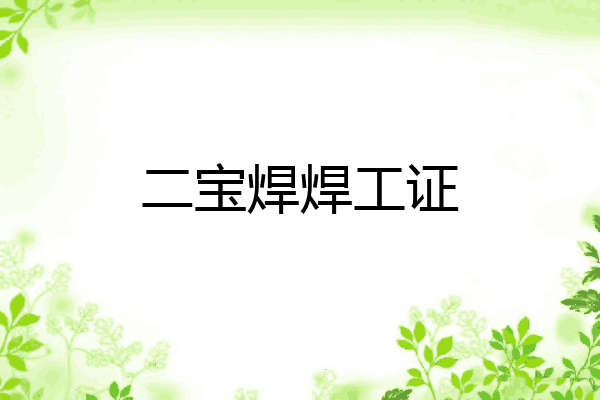二宝焊焊工证