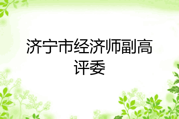 济宁市经济师副高评委