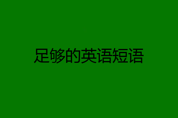 足够的英语短语