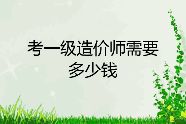 考一级造价师需要多少钱