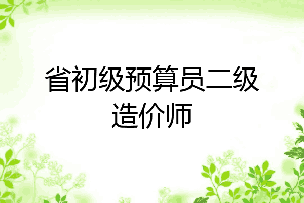 省初级预算员二级造价师