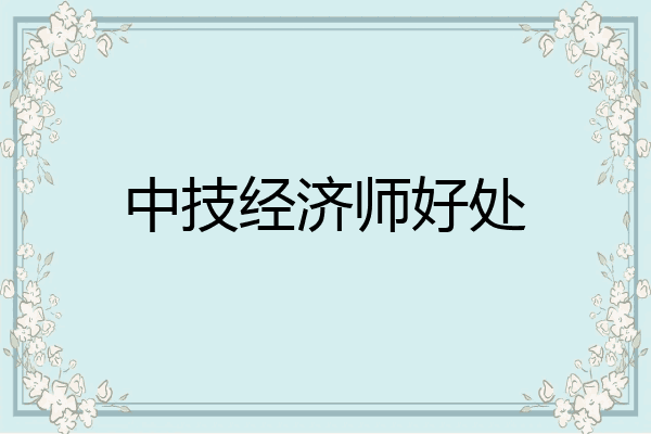 中技经济师好处