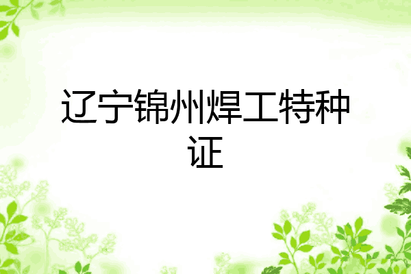辽宁锦州焊工特种证