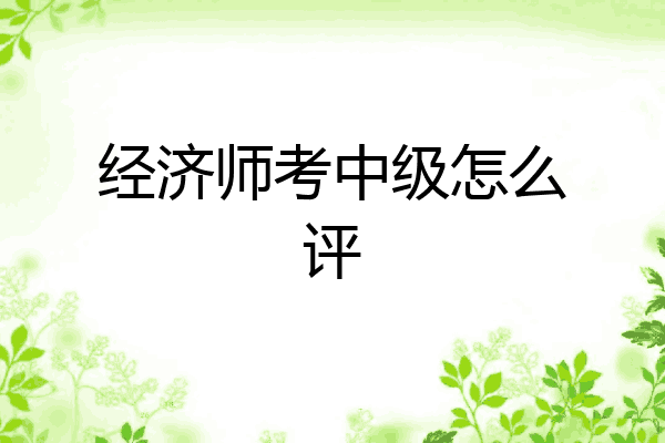 经济师考中级怎么评
