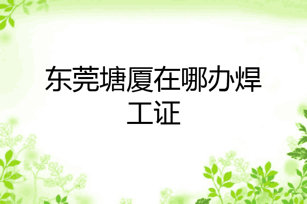 东莞塘厦在哪办焊工证