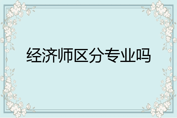 经济师区分专业吗