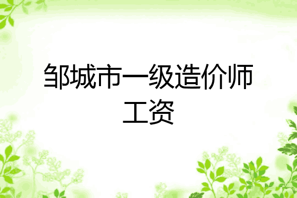 邹城市一级造价师工资