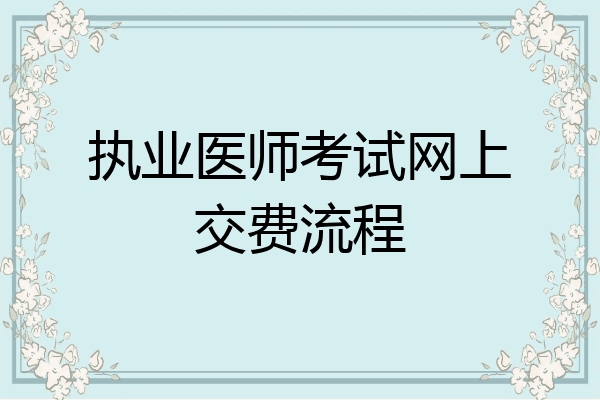 执业医师考试网上交费流程