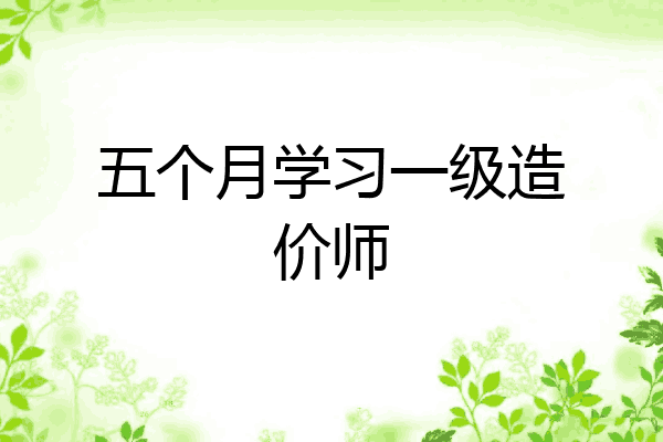 五个月学习一级造价师