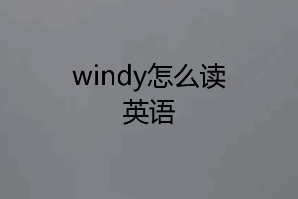 windy怎么读英语