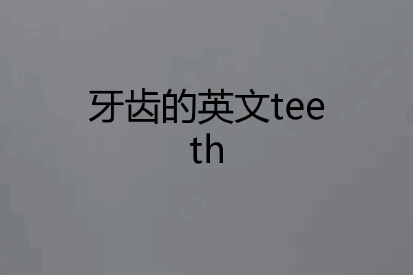 牙齿的英文teeth