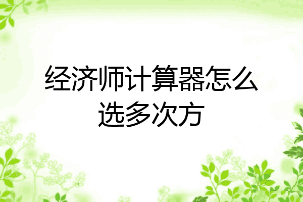 经济师计算器怎么选多次方