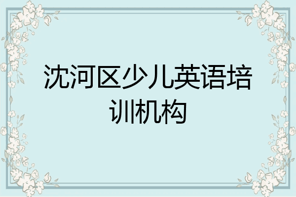 沈河区少儿英语培训机构