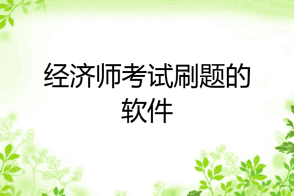 经济师考试刷题的软件
