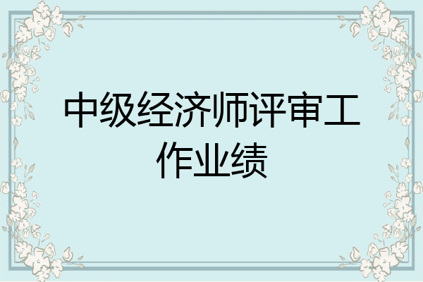 中级经济师评审工作业绩