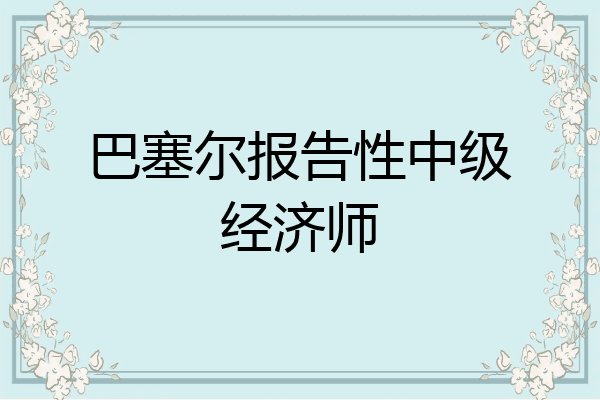 巴塞尔报告性中级经济师