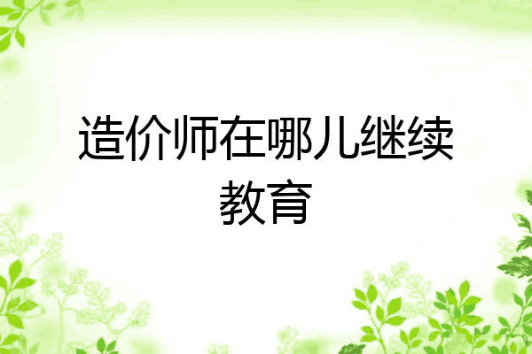 造价师在哪儿继续教育