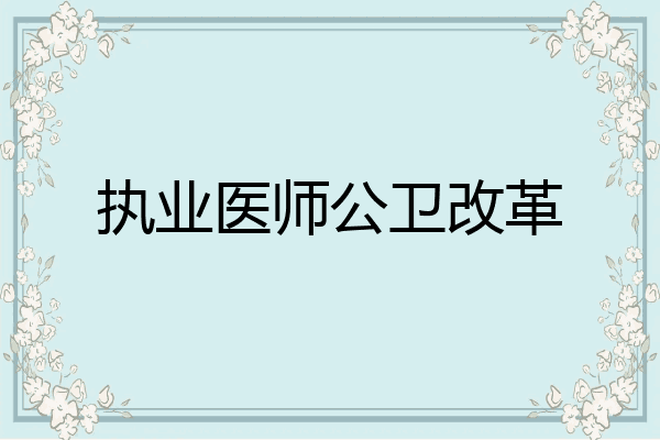 执业医师公卫改革