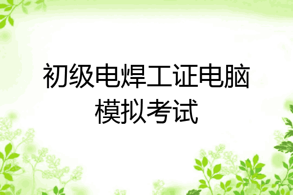初级电焊工证电脑模拟考试