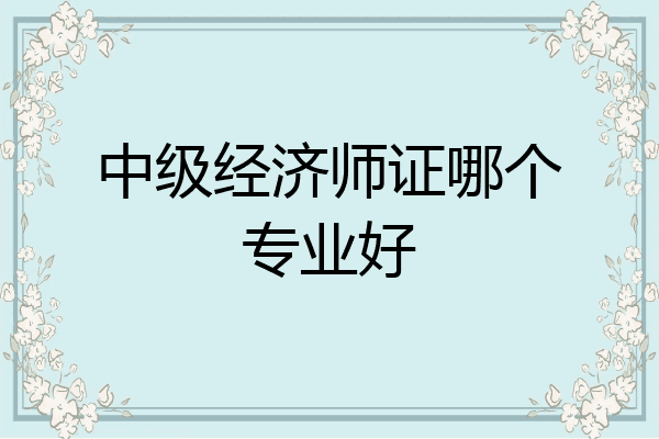 中级经济师证哪个专业好
