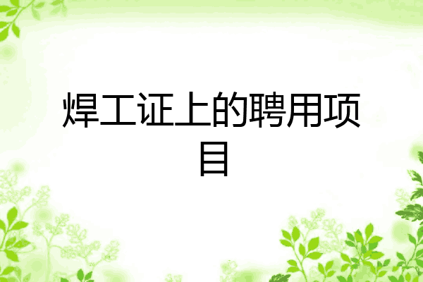 焊工证上的聘用项目
